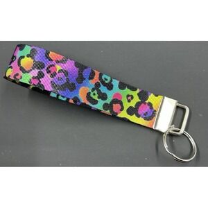 Mouse Head Leopard  Wristlet Holder Key Fob Zipper Pull Lanyard Strap 1" Wide‎